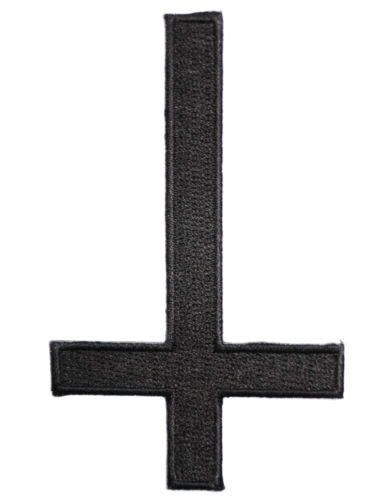 Inverted Cross Satanic Black Metal Logo Shirt jacket Patch Sew Iron on Embroidered Sign Badge Approx: 2inch By MNC Shop