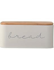 Bloomingville A97306650 Metal Bread Bin With Bamboo Lid, 11.75