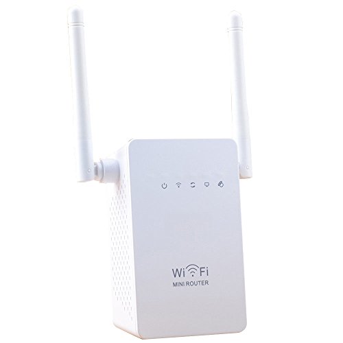 Cideros Wireless-N WiFi 300Mbps Mini Router Repeater Range Extender Booster Signal Amplifier with Two External Antennas
