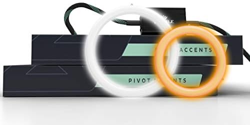 Pivot LED Switchback Halos: 60mm Diameter White/Amber