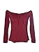 Blooming Jelly Women's Front Lace Up Off Shoulder Long Sleeve Crop Tops