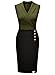 MISSMAY Women's Workwear Business Lapel Sleeveless Cocktail Party Pencil Dress Green Medium