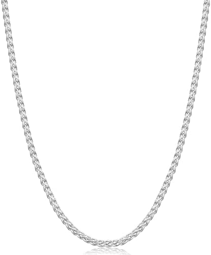Amazon.com: Solid 925 Sterling Silver Spiga Chain Necklace 1.5 mm