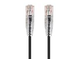 Monoprice Cat6 Ethernet Patch Cable - 20 feet - Black | Snagless RJ45 Stranded 550MHz UTP CMR Riser Rated Pure Bare Copper Wire 28AWG - SlimRun Series