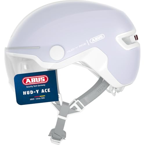 ABUS Stadthelm HUD-Y ACE - stylischer Fahrradhelm mit Visier und magnetischem, aufladbarem LED-Rücklicht - für Damen und Herren - Pure Lavender, Größe