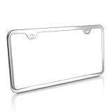 Slim Chrome Steel License Plate Frame with 2 Holes