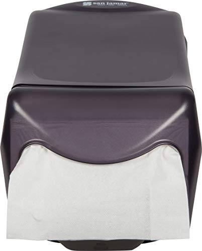 San Jamar H5003 Venue Countertop Interfold Napkin Dispenser, 550 Capacity, 8" Width x 7-1/4" Height x 15-3/4" Depth, Black Pearl
