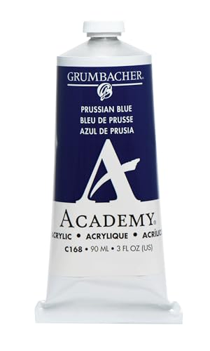 GRUMBACHER Academy Acrylic Paint, Gloss, 3 Fl Oz (Pack of 1), Prussian Blue