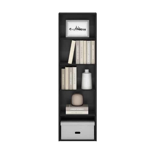 Furinno Luder 5 Tier Open Bookcase, Black Wood