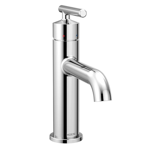 Moen Gibson One-Handle Single Hole Modern Bathroom Sink Faucet with Optional Deckplate,