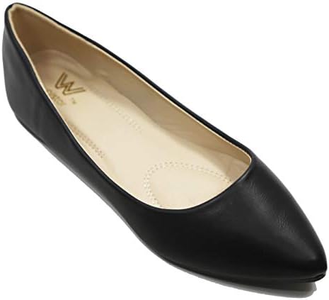 Walstar Women's Comfortable Point Toe Flat Pumps Shoes