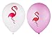 envizins 16 Pieces Pink and White 12 Inch Latex Flamingo Party Balloons with 32' White Roll Curling Ribbon