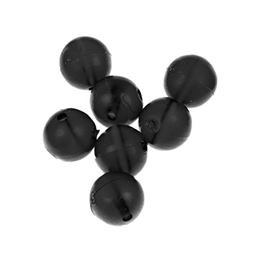 Dovewill 50 Pieces Round Soft Rubber Beads Carp Fishing Beans Rig Accessory Tackle - Black, as described
