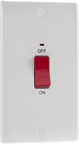 BG Electrical Nexus 800 Cooker Control Switch Unit 45A Double Pole LED White