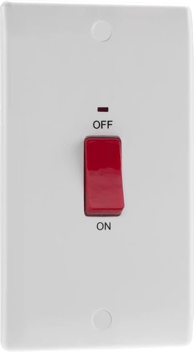 BG Electrical Nexus 800 Cooker Control Switch Unit 45A Double Pole LED White