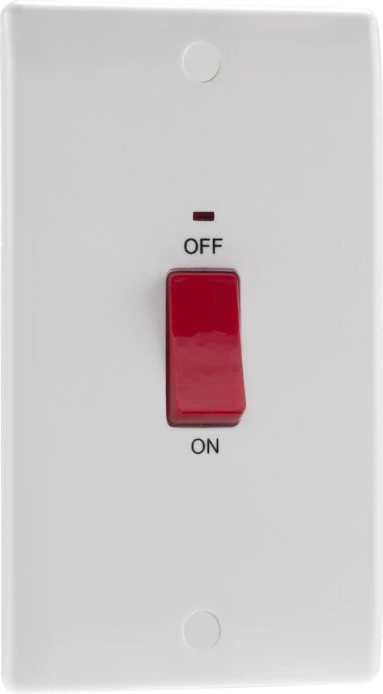 BG Electrical Nexus 800 Cooker Control Switch Unit 45A Double Pole LED White