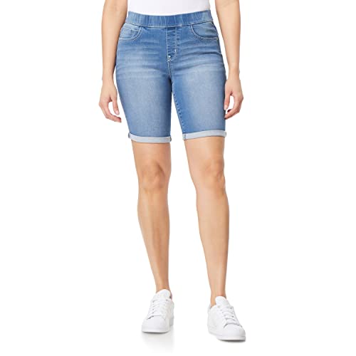 WallFlower Women's Pull On Bermuda Denim Shorts, Amal, 1X at Amazon