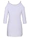 Styleword Women's Three-quarter Sleeves Off Shoulder Casual Shirt Tops(White,S)