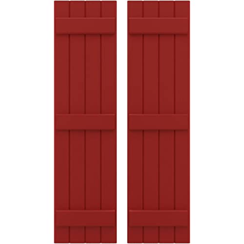 14"W x 42"H Americraft Four Board (3 Batten) Exterior Real Wood Joined Board-n-…