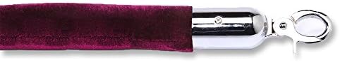 ComeAlong Industries Velour Rope with Polished Chrome Snap End, 4', Maroon