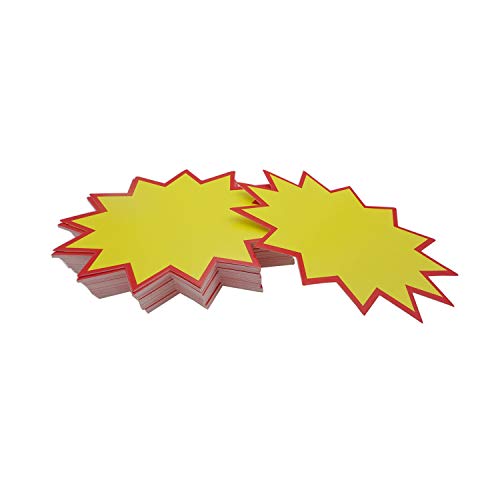 Pack of 100 Blank Retail Sale Signs Price Tags Yellow Signs Tags for Advertisements, Displays - Thumbnail 2