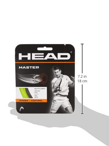 HEAD Master Tennis String | Color: Yellow | Size: 16L | Material: Synthetic | for Men & Women | Highly Durable | Multifilament | Maximum Power and Control | Superior Touch 3
