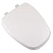 Comfort Seats C050WD00 Deluxe MDF Wood Elongated Toilet Seat and Plastic Hinges, White