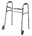 Medline Junior Two-Button Folding Walker with 5" Wheels, For Users 4'6" to 5'5" primary