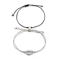 MEIYIN 2Pcs Summer Surfer Bohemian Shell Heart Charm Friendship Bracelets Jewelry Women