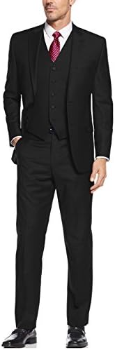 YOGHOURT Men's Two Button Groom Tuxedos Wedding Suit Black Formal Suits 64R US Black