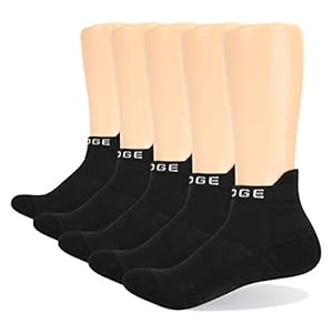 YUEDGE 5 Pairs Breathable Cotton Cushion Fitness Socks Athletic Sports Ankle Running Socks Low Cut for Men