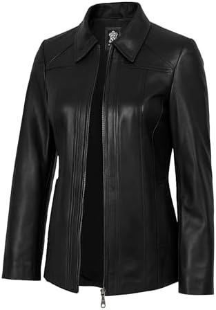 Men's Black Faux Fur Black Real Sheepskin Leather Winter Coat
