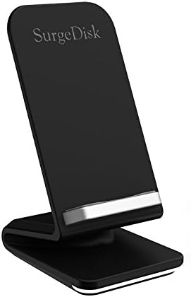 SurgeDisk Fast Wireless Charger New 2 Coils Sleep Friendly Cell Qi Universal Charging Pad Stand Compatibility iPhone X iPhone 8+ 8 Samsung Galaxy S9 S9+ S8+ S8 S7 Edge Note 8 5 & All Qi No AC Adapter