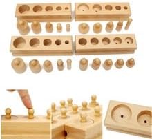 Cylinder Blocks Family Set Wooden Montessori Educational Toy For Children