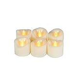 Candle Choice 6 PCS Realistic Flameless Votive Candles with Timer, Battery Powered LED Tealights, Long Battery Life, Battery Life 200+ Hours