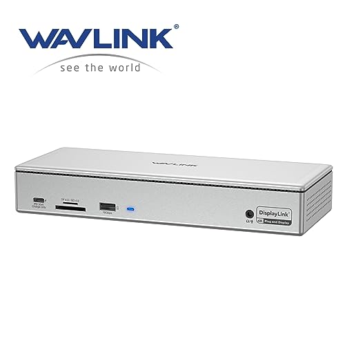 WAVLINK DisplayLink 19-in-1 USB-C/A Docking Station for Mac M1/M2, Windows Laptops and New MacBook Neo, 4 Monitors 5K/4K@60Hz, 4 HDMI + 4 DP, LAN 2.5G, 180W, 10Gbps