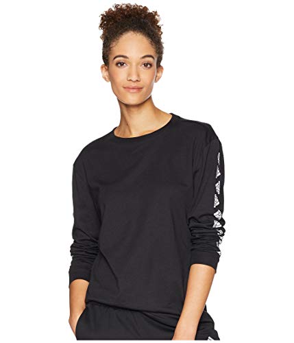 adidas Athletics Badge of Sport Moto Long Sleeve Tee, Black, Large