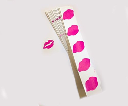 1000 Hot Pink Lips Stickers -Flat not on a roll