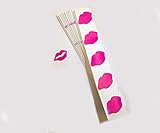 1000 Hot Pink Lips Stickers -Flat not on a roll