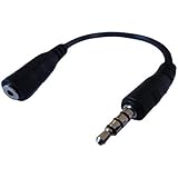ienza 2.5 mm Female to 3.5 mm Male 4 Poles Jack Stereo Adapter for Latest Smartphones, Tablets, PCs, Laptops (Please Carefull