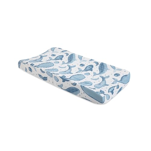Crane Baby Quilted Changing Pad Cover with Animal Print, Breathable Cotton Sate…