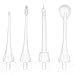 ToiletTree Products 4 Pack Replacement Tips, Professional Rechargeable Oral Irrigator with High Capacity Water Tank, 2nd Generation Version