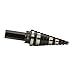 Klein Tools KTSB14 Step Drill Bit #14 Double-Fluted, 3/16 to 7/8-Inch with Easy-to-Read Step Markings and Targets, 3/8-Inch Hex Shank