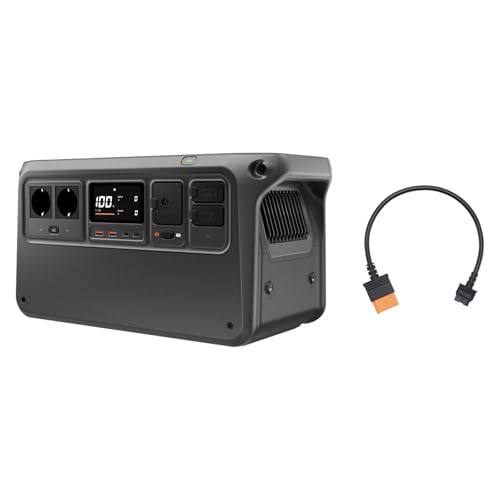 DJI Power 1000 V2 tragbare Powerstation, Schnellladekabel für ausgewählte DJI Drohnen, 1024 Wh LFP-Akku, kompakte Größe, 2600 W stabile Ausgangsleistu