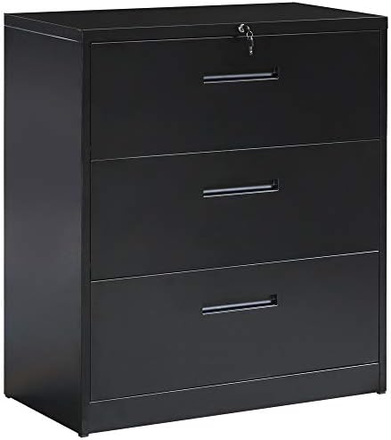 Amazon Com 3 Drawer Lateral File Cabinet Metal Vertical Lockable File Cabinet With 2 Keys And Hanging File Frame For A4 F4 Letter Sized And Legal Sized Files For Home Business Office School