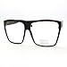 Tortoise Super Oversized Eyeglasses Flat Top Square Clear Lens Glasses Frames