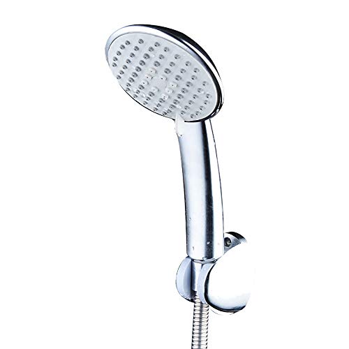 Bath Shower Head - Adjustable Hand Shower Head Top Spray + High Pressure Boosting Water Saving Filter Balls Beads + High Turbo Pressure Shower Head + Hose Push On Mixer Hairdresser Pet (A)