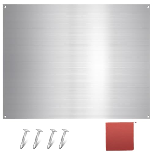 Yaocom 24 x 30 Inch Stainless Steel Backsplash Range Hood Stove Backsplash Back Stainless Steel Sheet for Kitchen Wall Splatter Metal Wall Panels with Screws and Hanging Towel