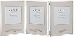 Maturi Silver Plated Triple Photo Frame - Thin Edge