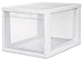 Sterilite 23658004 Medium Tall Modular Drawer, White Frame with Clear Drawers, 4-Pack